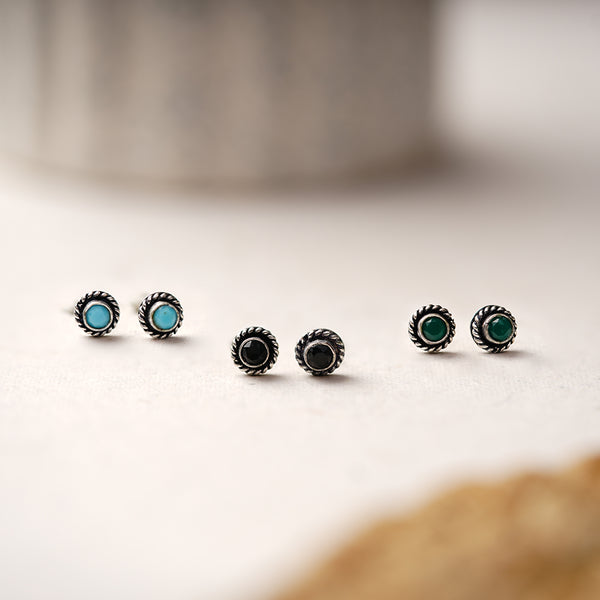 Combo of 3 Oxidised Colorful Studs