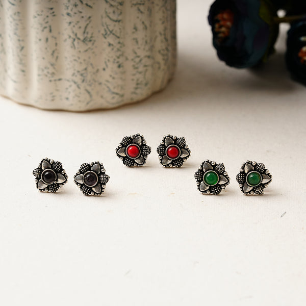 Combo of 3 Oxidised Studs
