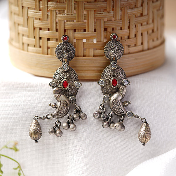 Silver Toned Brass Earrings