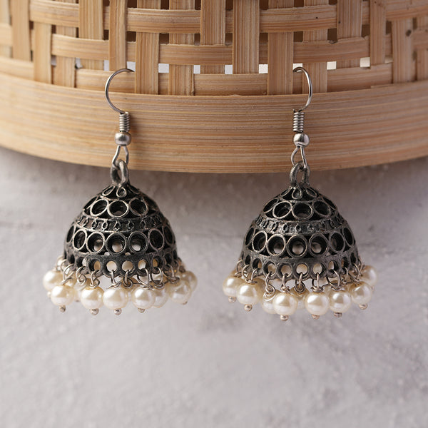 Oxidised Jhumki Earrings