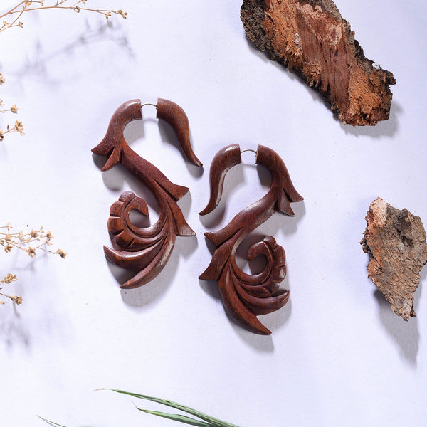Ombra- Wooden Dangler Earrings