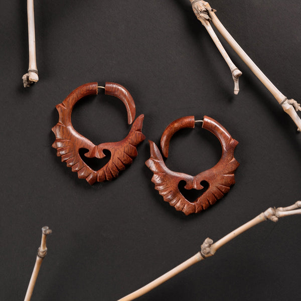 Velin- Wooden Loop Earrings