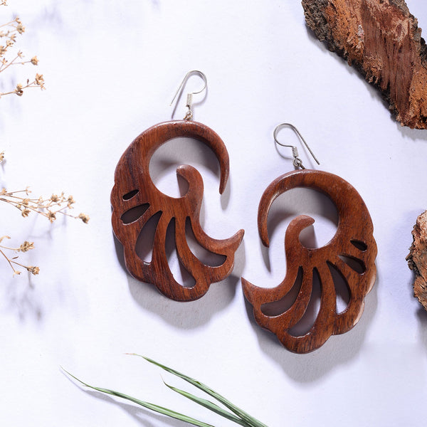 Kavna- Wooden Dangler Earrings