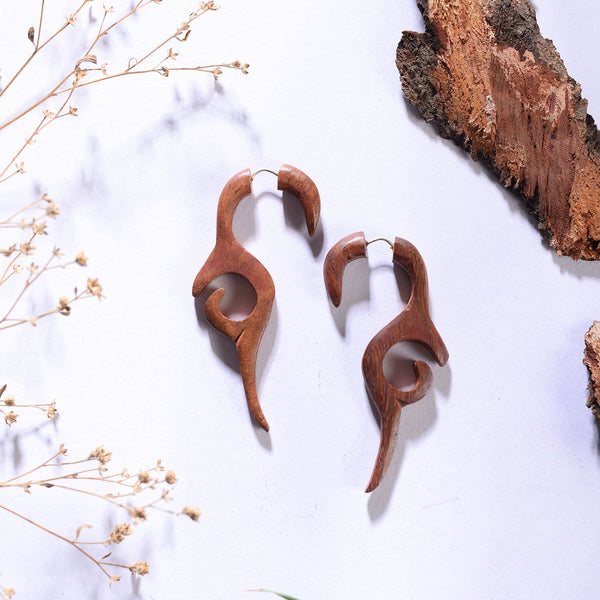Suve- Wooden Dangler Earrings