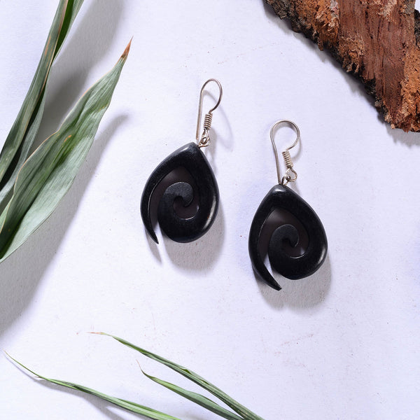 Epha- Wooden Dangler Earrings