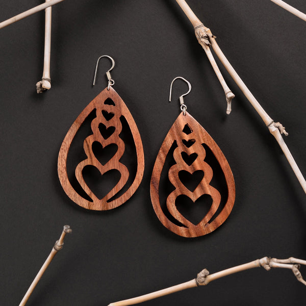 Rawen- Wooden Dangler Earrings