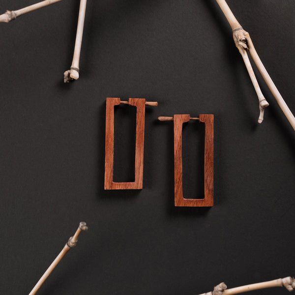 Tavsha- Wooden Loop Earrings