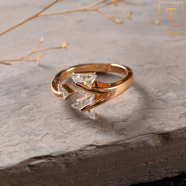 Sylvienne- Stone studded Rosegold Fancy Rings