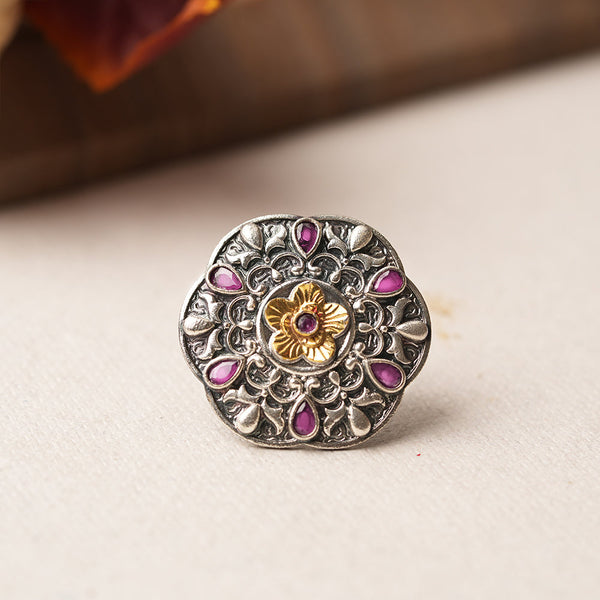 Vasanti- Silver oxidised ring