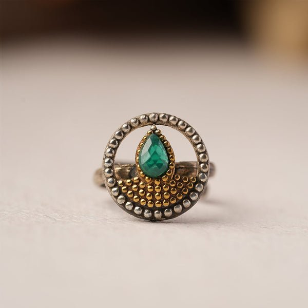 Aishwarya- Silver oxidised ring