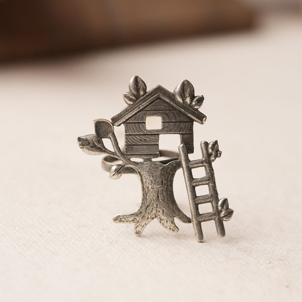 Tree House Brass Adjustable Ring