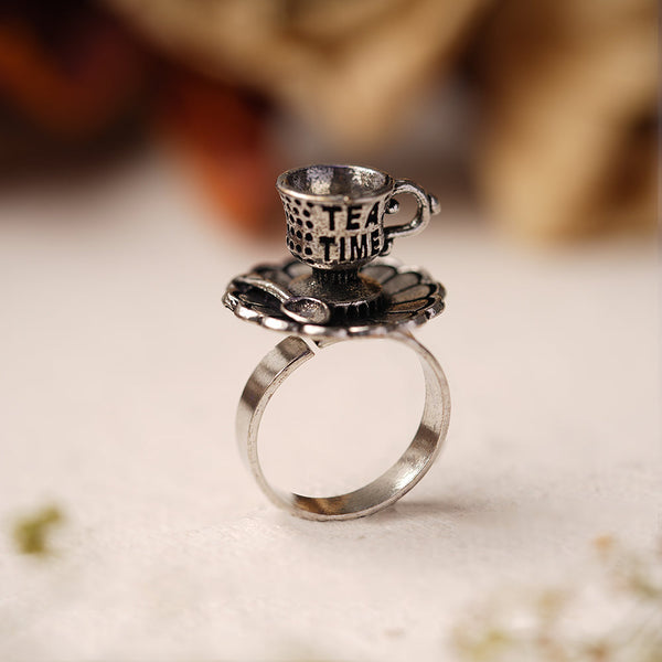 Baithak- Silver oxidised ring