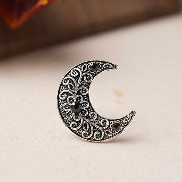 Half Moon Brass Adjustable Ring