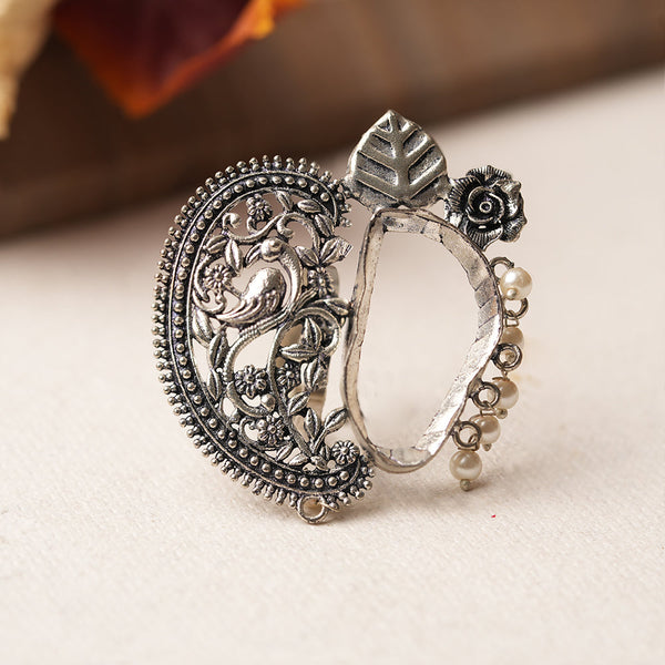 Shobha-Silver oxidised ring