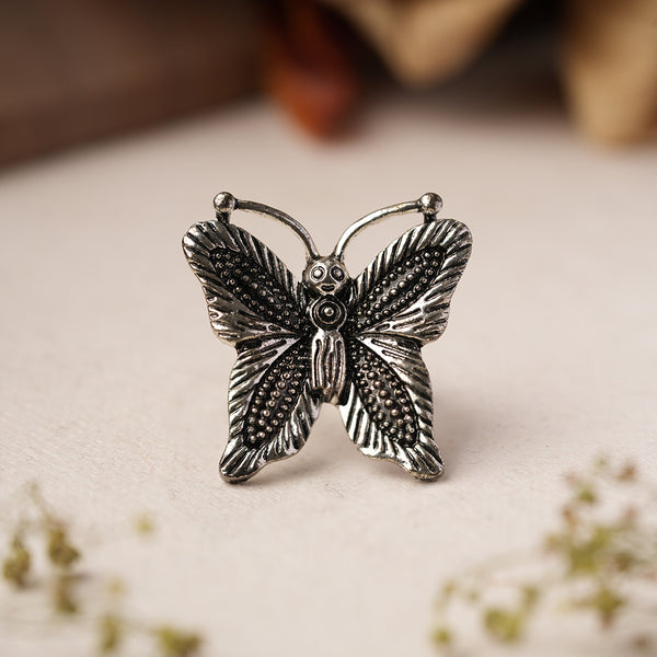 Butterfly Oxidised adjustable Rings