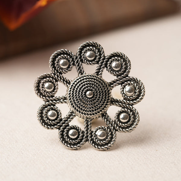 Tarangini- Silver oxidised ring