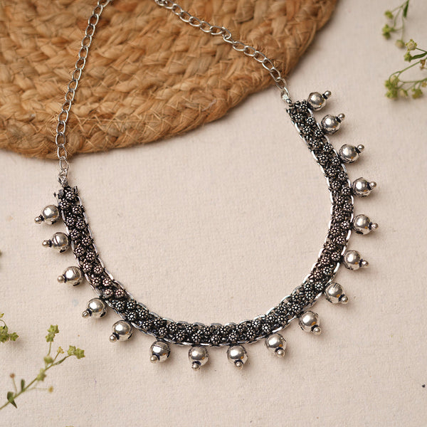 Saanjh- Brass Oxidised Necklace