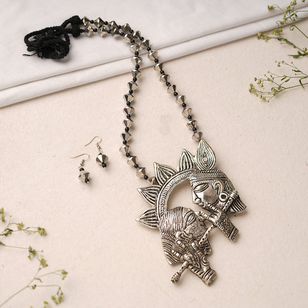 Radha-Krishna Brass Neckpiece Set
