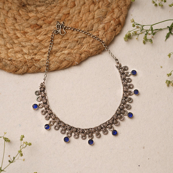 Blue stone Brass Neckpiece