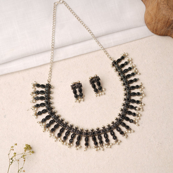 Shrivatsa- Oxidised Necklace Set