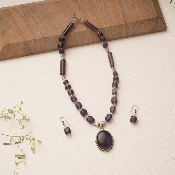 Tanirik- Stone Studded Long Necpiece Set