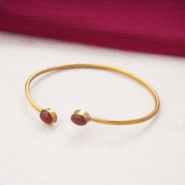 Trisha- Stone Studded Golden Bracelet(Red)