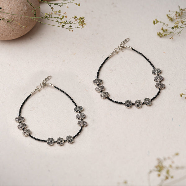 Pushp Payal- Oxidised beaded anklet