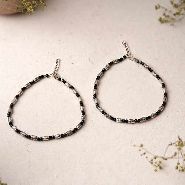 Black Beads studded Charm Bracelet