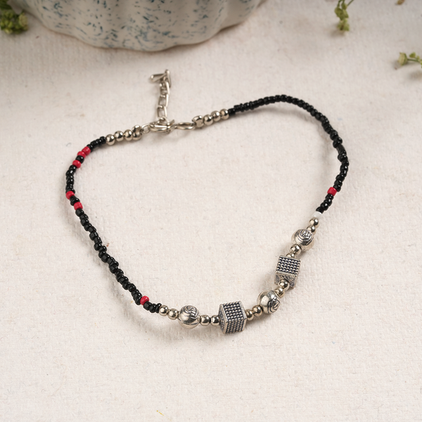 Rajwada Payal- Oxidised beaded anklet