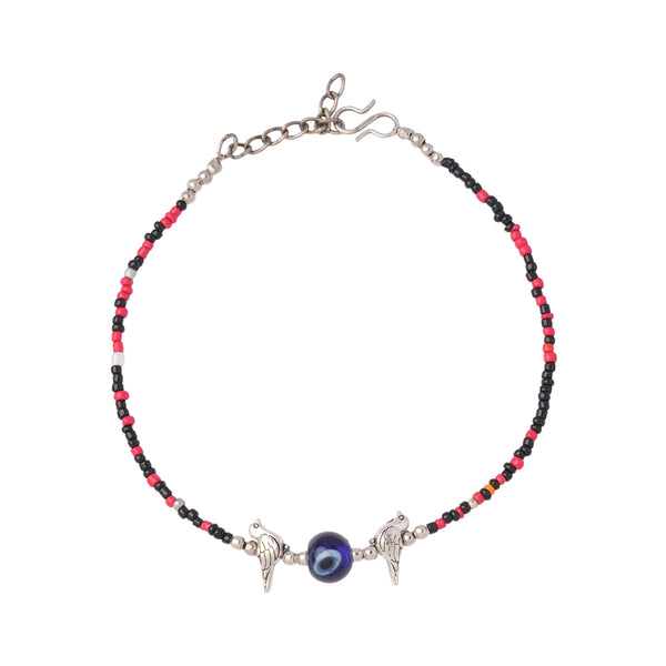 Evileye Anklet with Bird charm