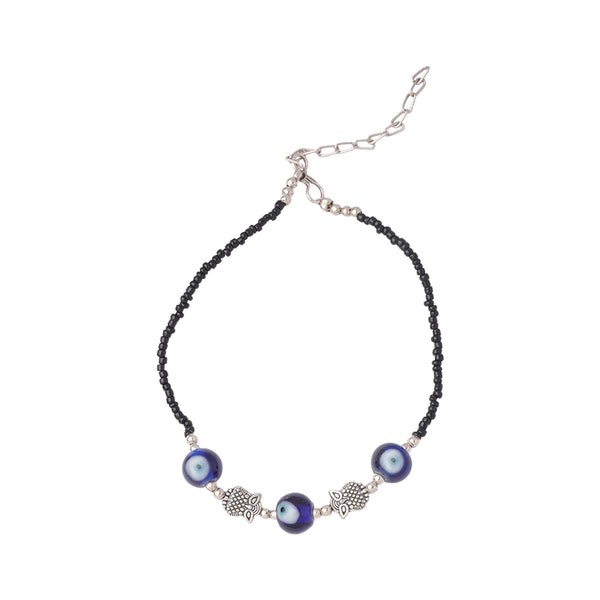 Evileye Owl shape Oxidise Anklet