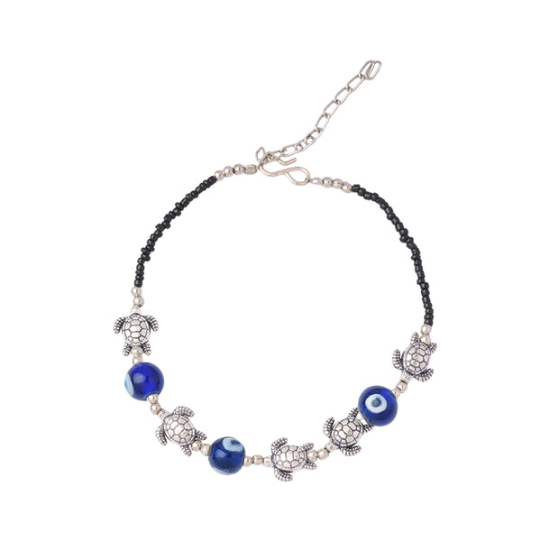 Evileye Tortoise shape Oxidise Anklet