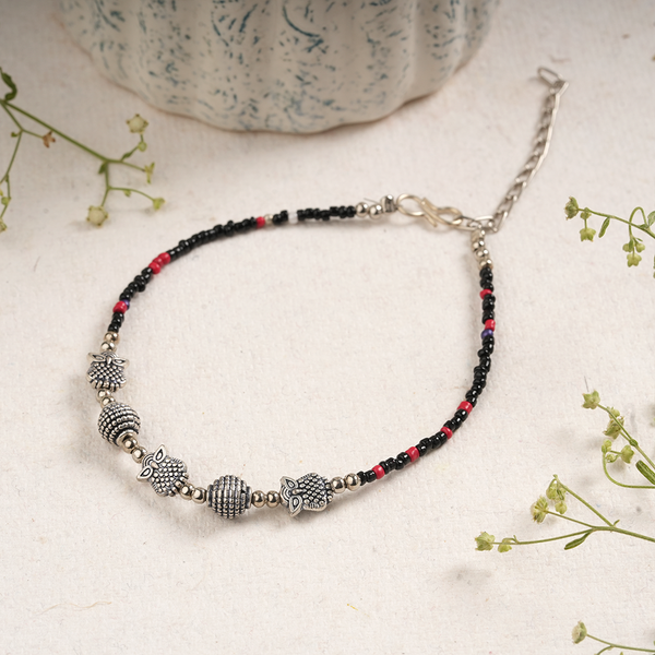 RatriRakshika- Oxidised beaded anklet