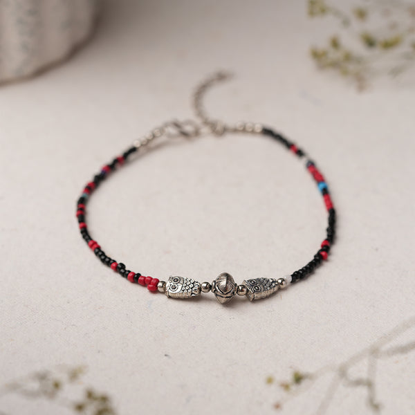 Owl shape oxidise Anklet