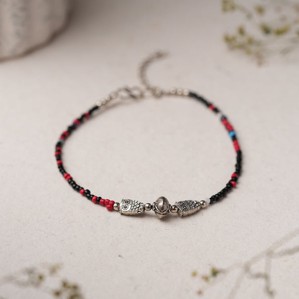 NishiRaksha- Oxidised beaded anklet