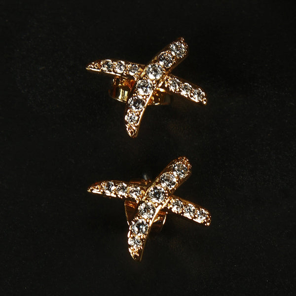 X shaped Zirconia Earrings