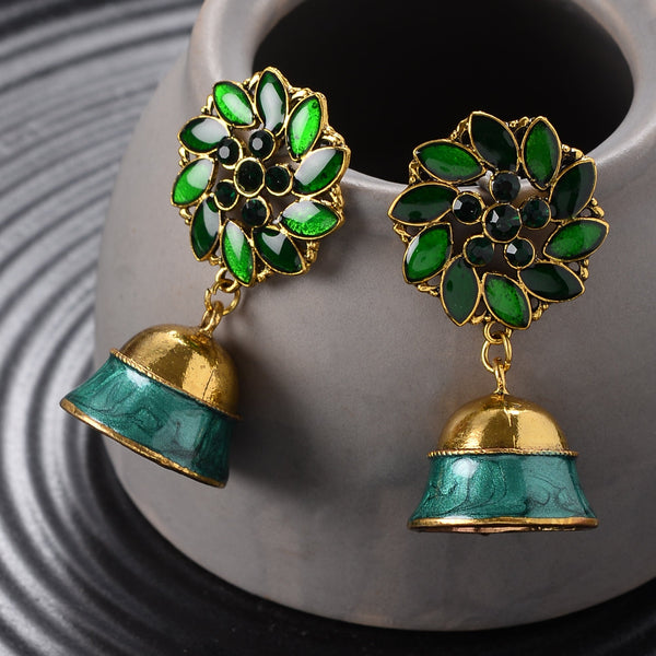 Green jhumkis
