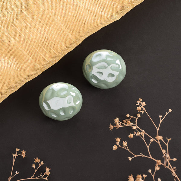 Olive Green Stud Earrings