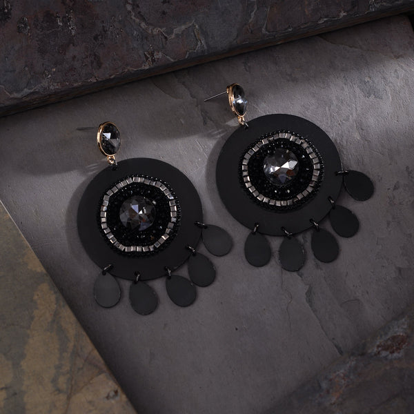 Black leather Earrings