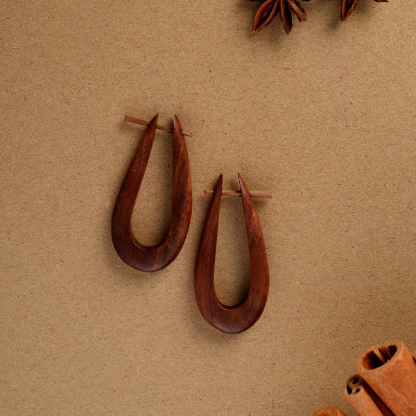 Wooden Loop Earrings