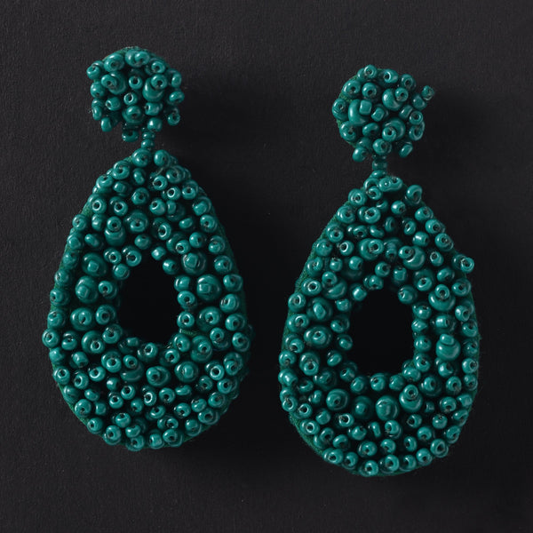 White Beaded Earrings