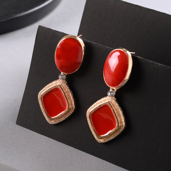 Red Bold Earrings.