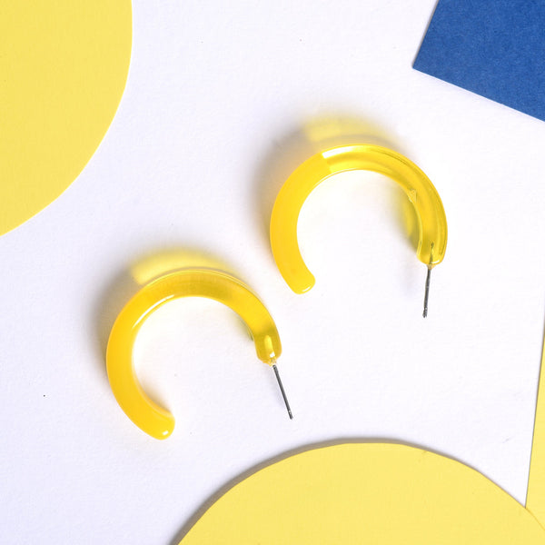 Yellow Hoops Earrings