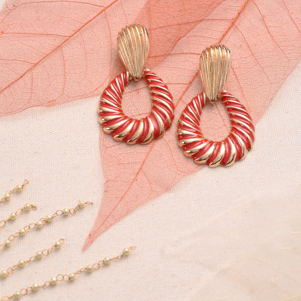 Red Swirl Earrings