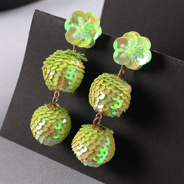 Green Disco Balls Earrings