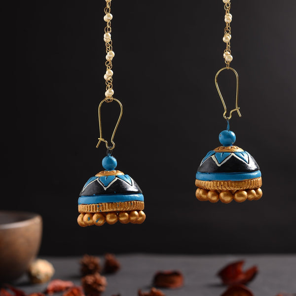 Suryamitti- Handcrafted Clay Jhumki Earrings