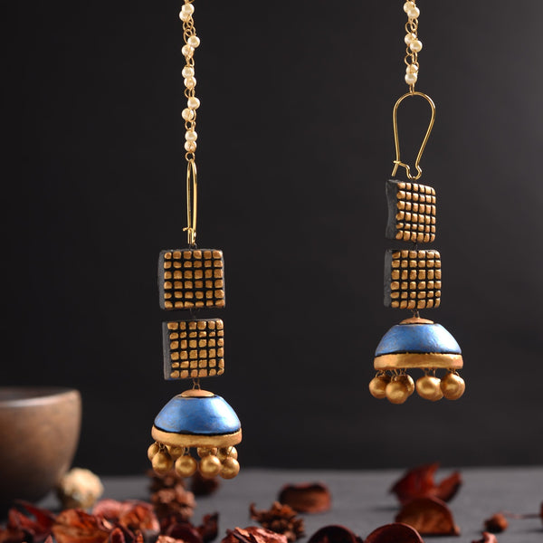 Ghunghroo- Handcrafted Clay Jhumki Earrings