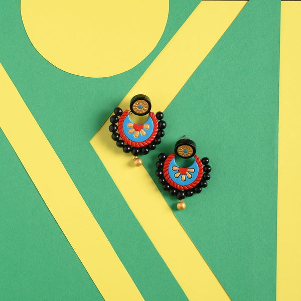 Abeer- Handcrafted Clay Dangler Earrings