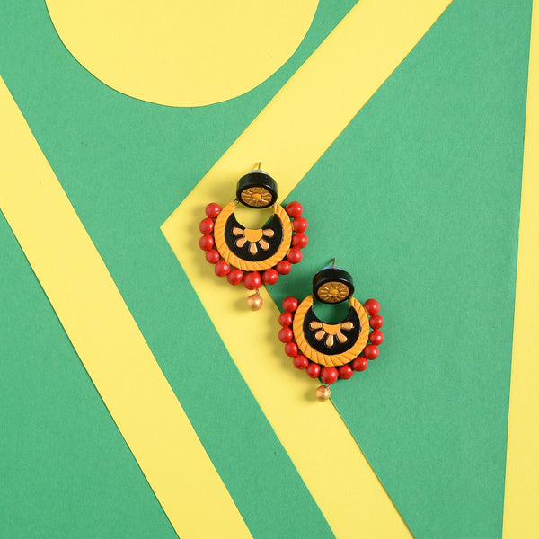 Meher- Handcrafted Clay Dangler Earrings
