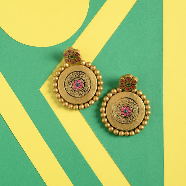 Chandra- Handcrafted Clay Dangler Earrings